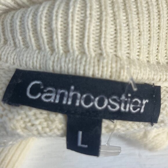 Cashmere Blend Turtleneck Sweater Womens Large Cream New WOT Canhcostier - Picture 6 of 8